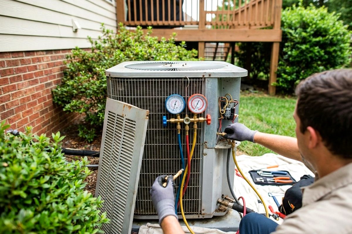 AC Repair technician at work