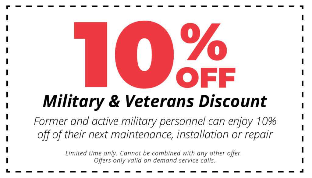 10% off hvac services military and veterans discount coupon